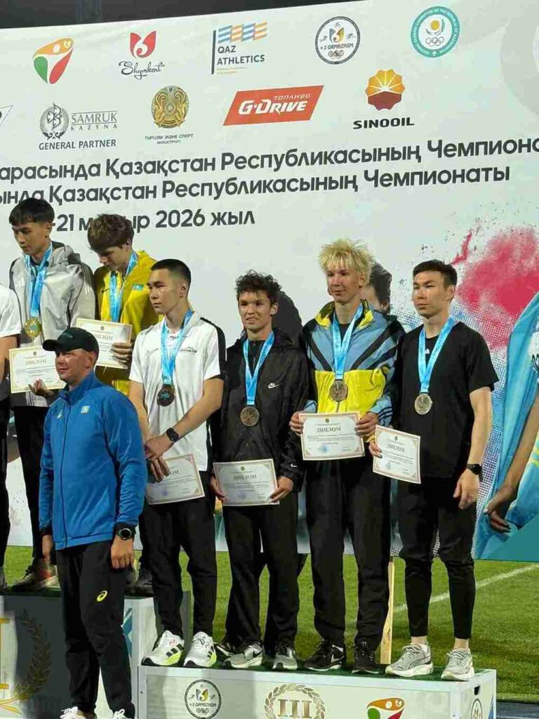 Бронзовая медаль Нұрланұлы Бақытжана на чемпионате Республики Казахстан по лёгкой атлетике 3